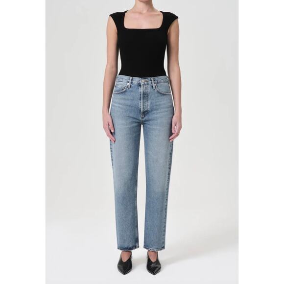 Agolde  Jamie High Rise Classic Women's Straight Leg Jeans - Light Blue - Picture 1 of 6